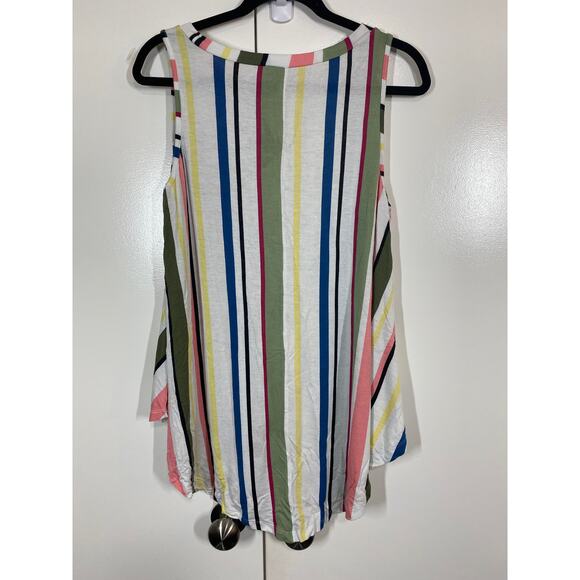 Lane Bryant Sleeveless High Neck Tunic A Line Stripes Top Size 14 / 16 - Picture 6 of 8